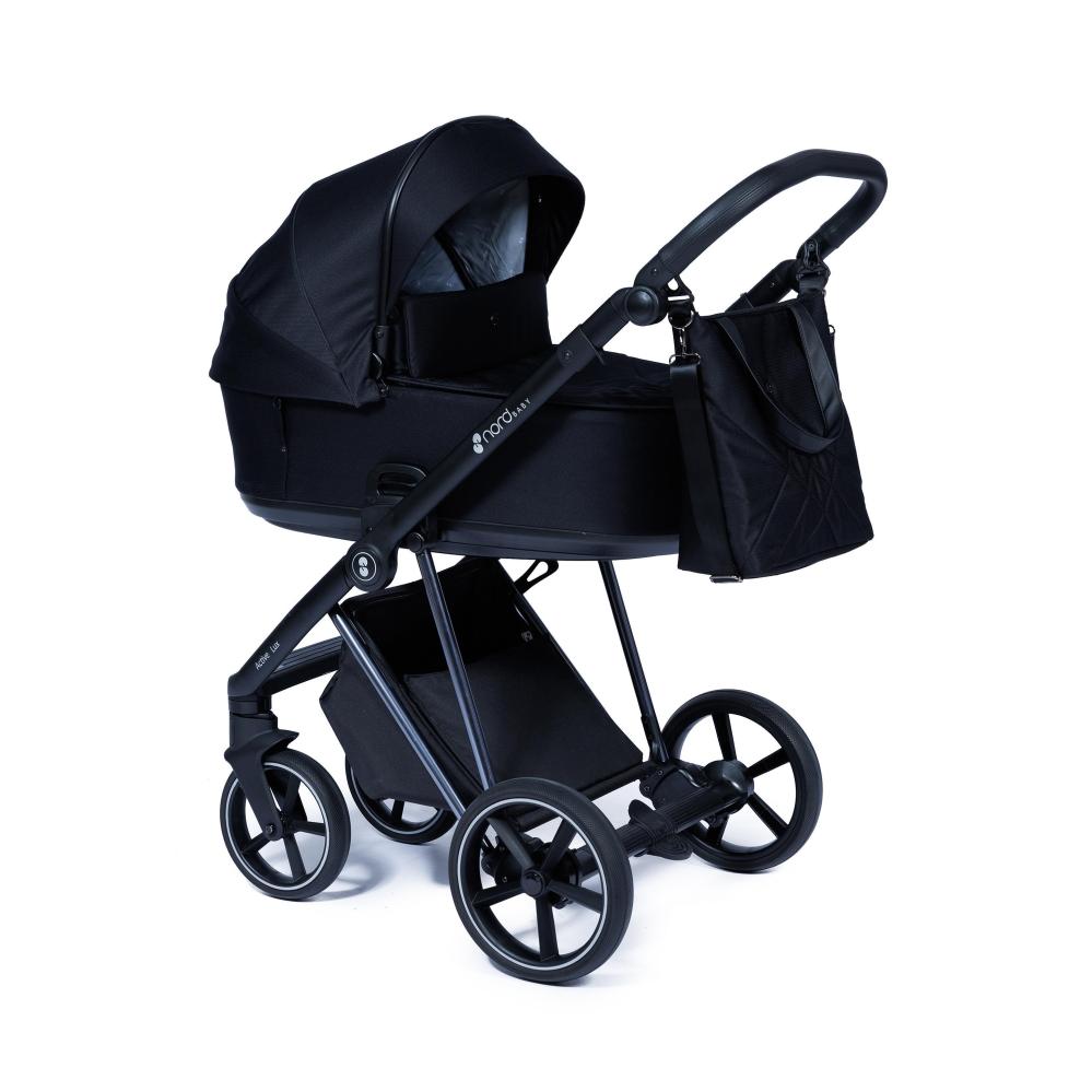 Nordbaby Active Lux Stroller Set Black Ink. Chrome Frame