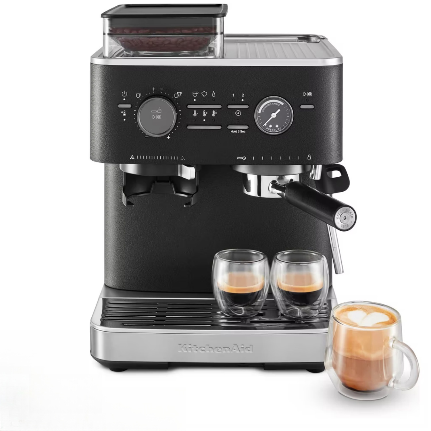 KitchenAid Halbautomatische Espressomaschine mit Kaffeemühle - Gusseisen schwarz