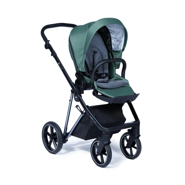 Nordbaby Active Lux stroller set jungle green. chrome frame