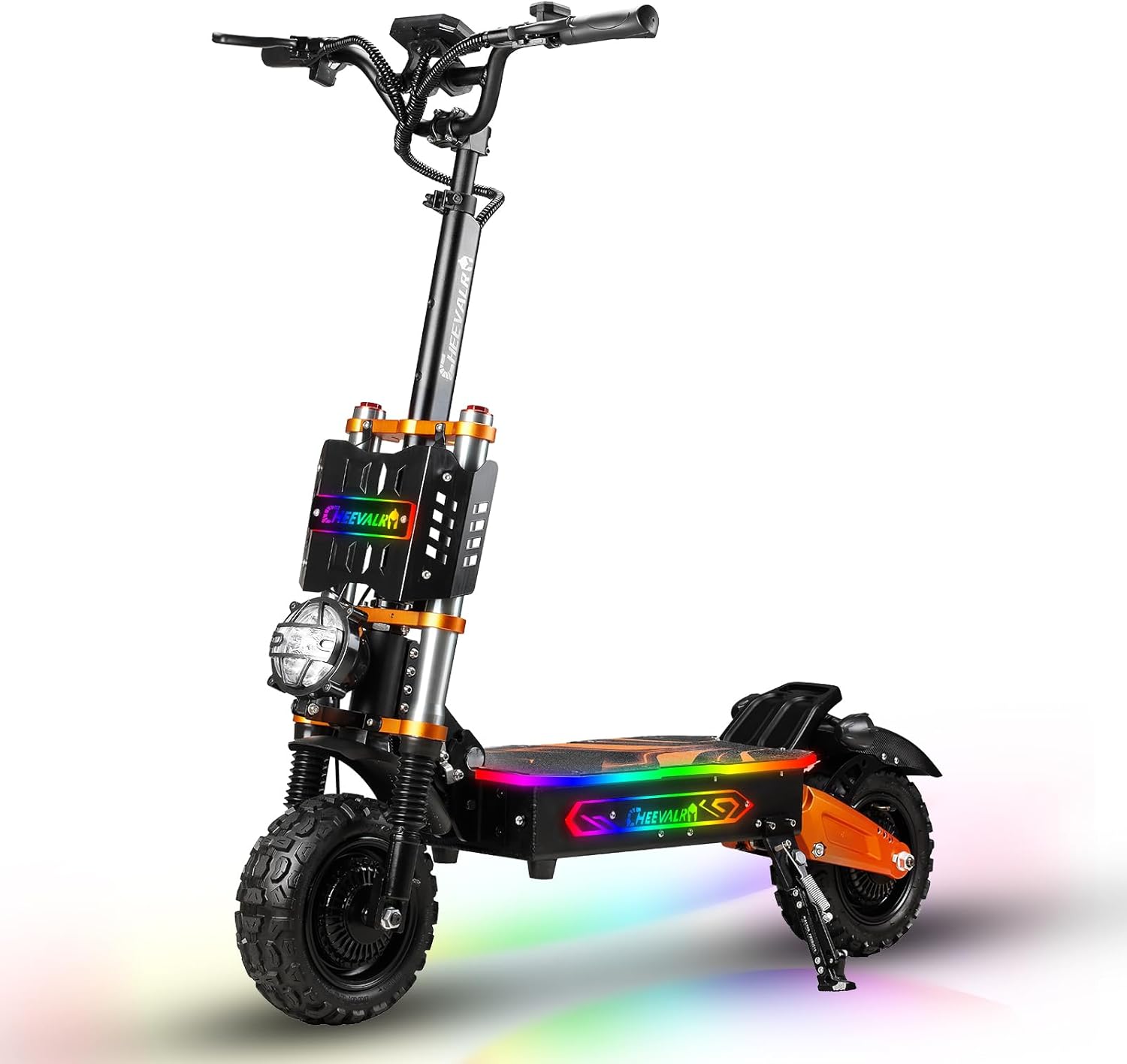 JAYSIMXIN Puissante Trottinette Électrique Adulte Scooter 11 Pouces Trottinette électrique Tout Terrain. système de Suspension Confortable. Batterie au 60V 43Ah.120 km