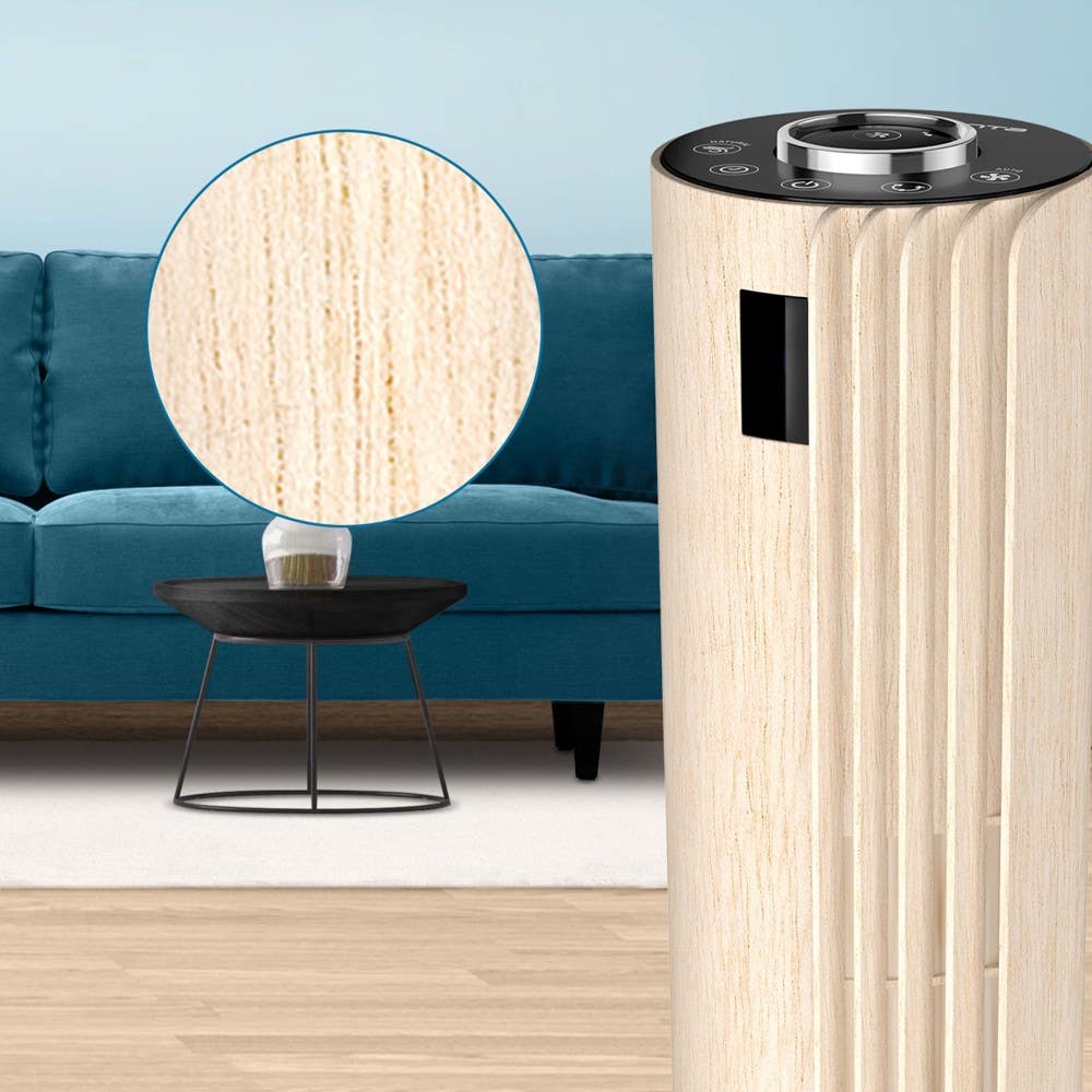 Urban Cool Tower Fan, Black and Wood