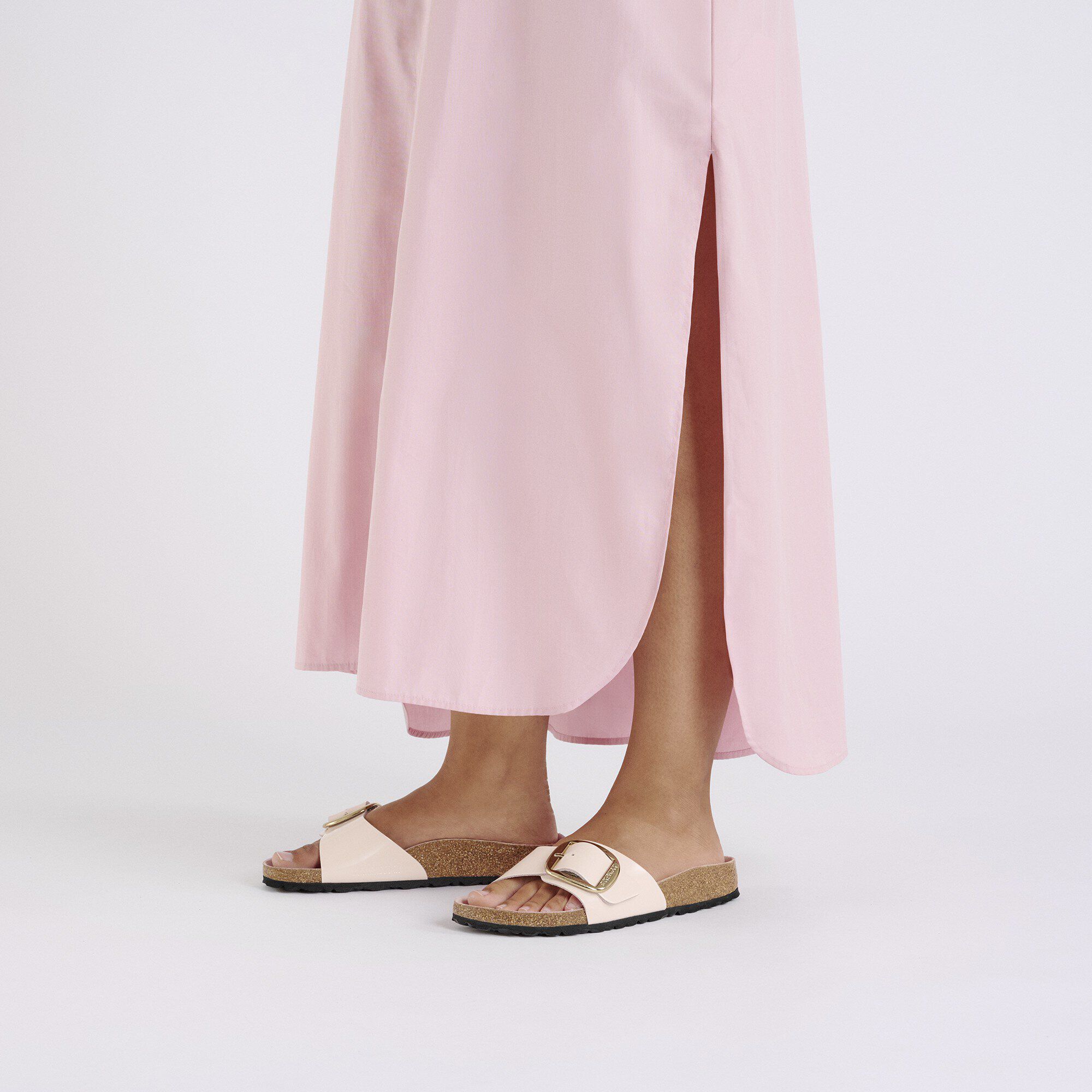 Madrid Big Buckle Naturleder Lack - High-Shine Light Rose