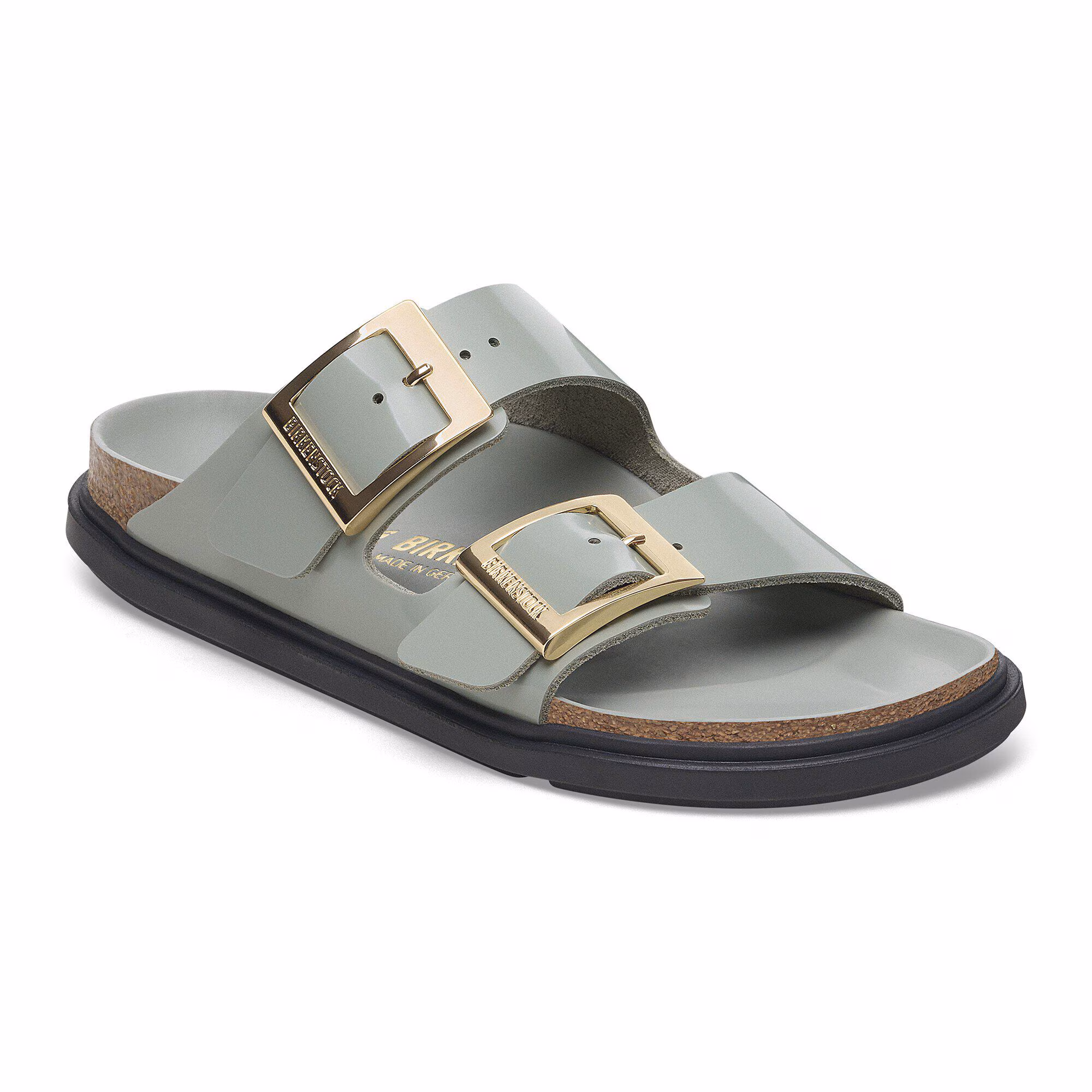 Arizona Droplet Buckle Naturleder Lack - High-Shine Pure Sage