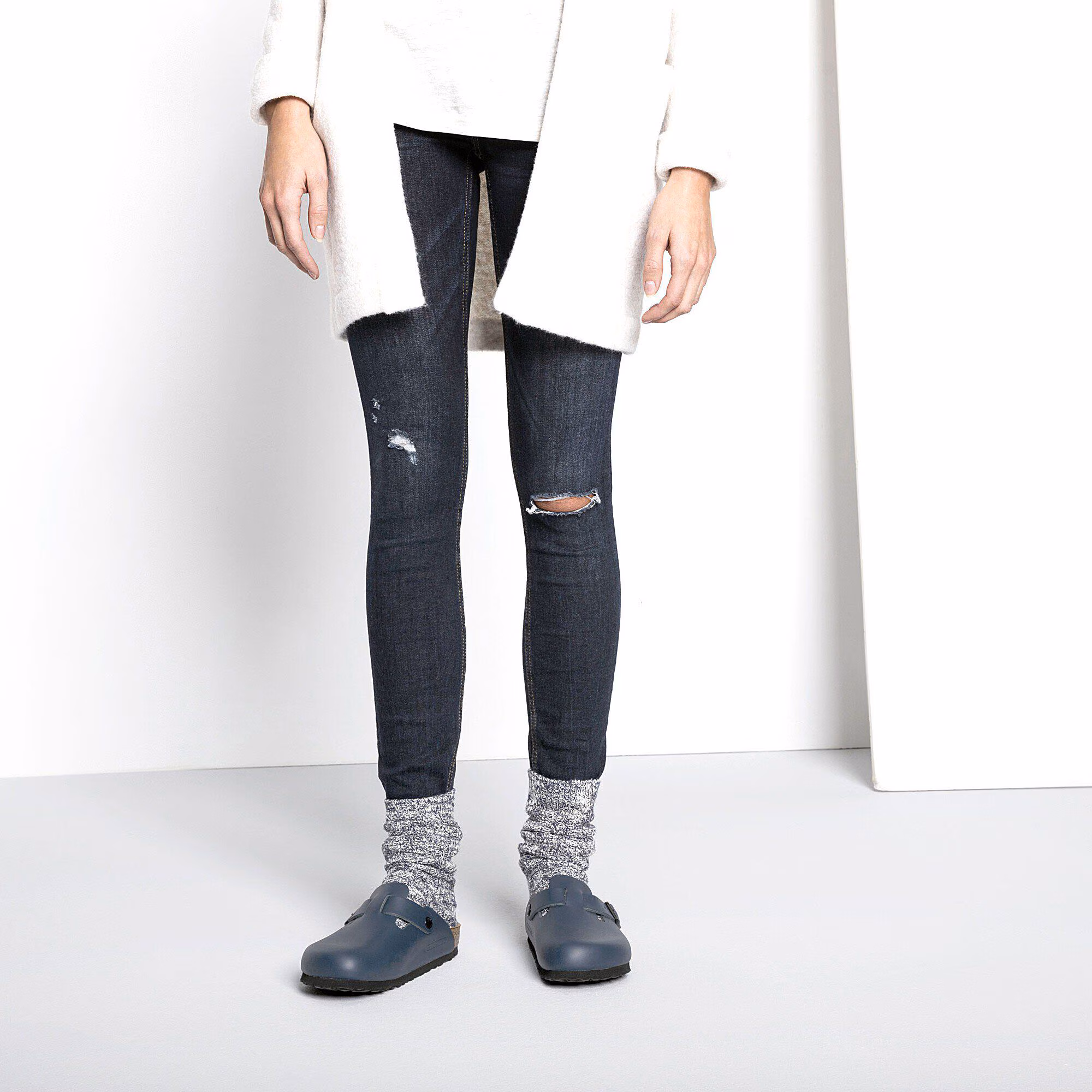 Cotton Slub Damen Baumwolle/Polyamid/Elasthan - Blue/White
