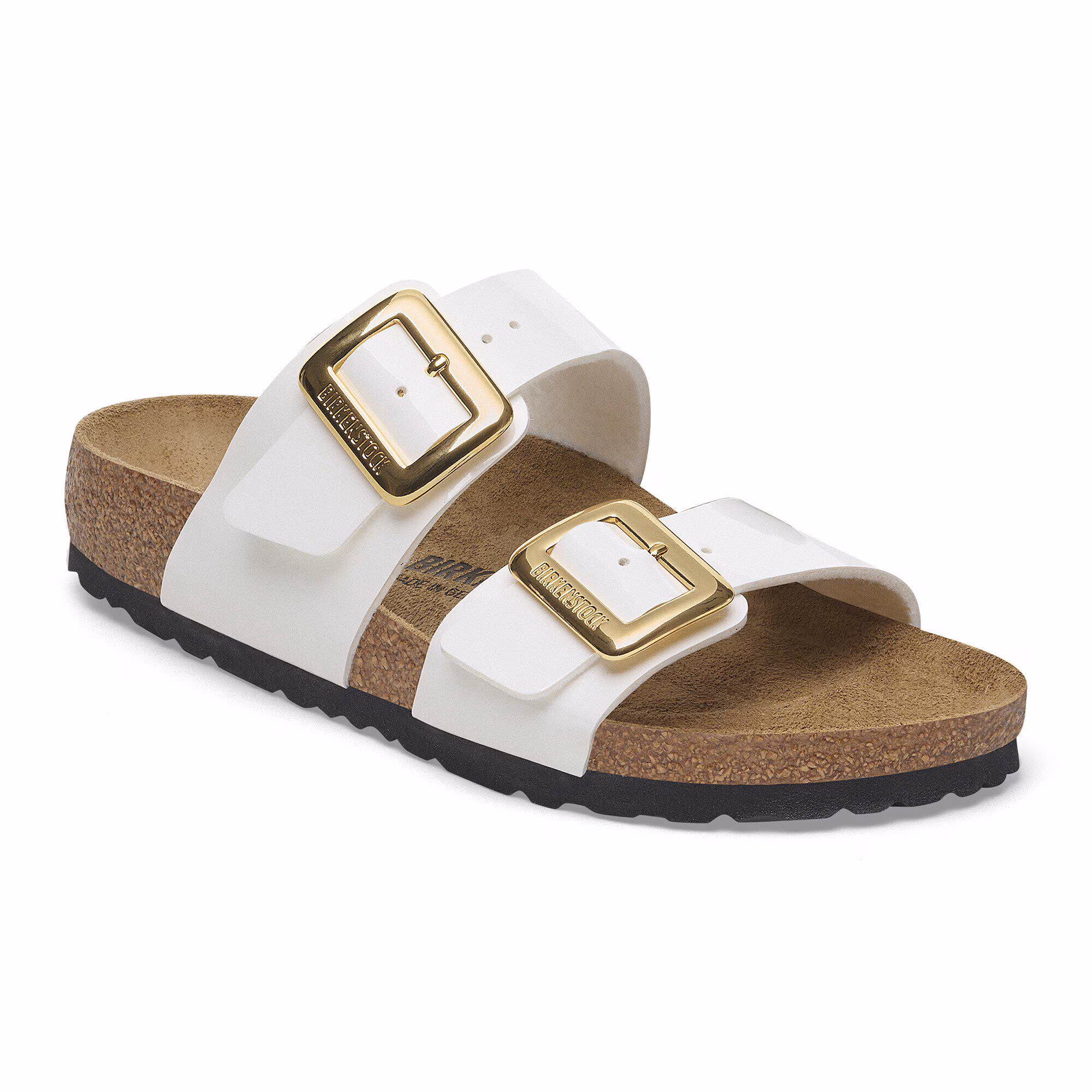 Sydney Cushion Buckle Birko-Flor Lack - Patent White