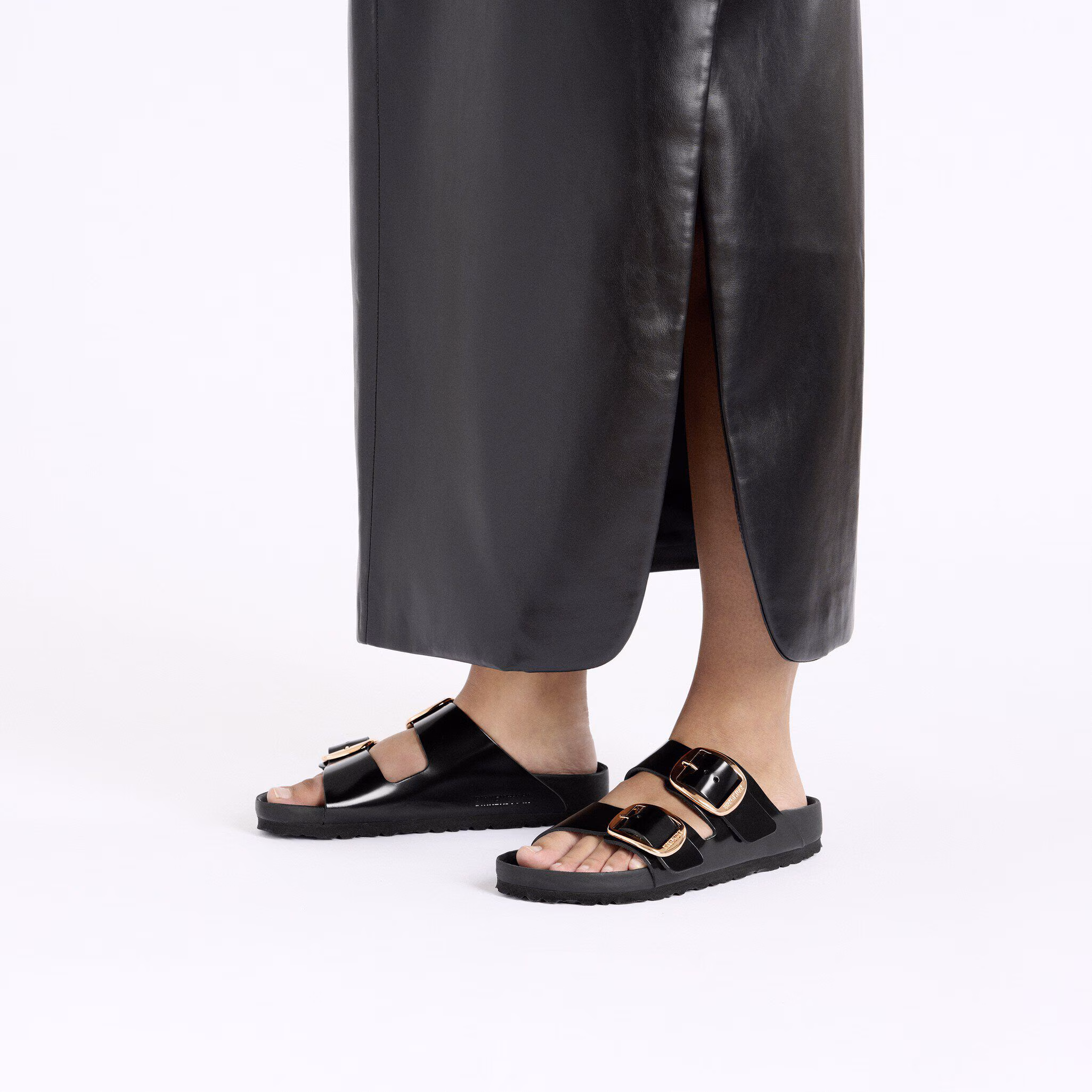 Arizona Big Buckle Naturleder Lack - High Shine Black