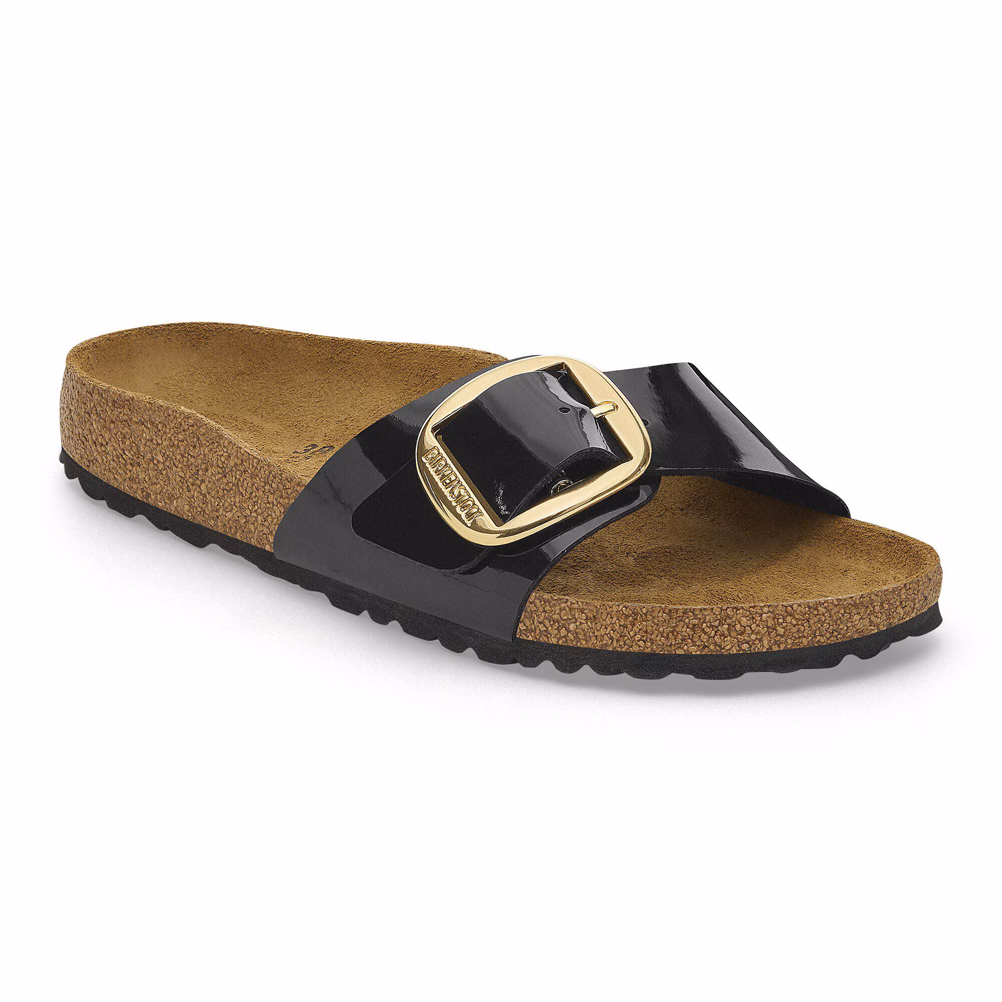 Madrid Big Buckle Birko-Flor Lack - Patent Black/Gold