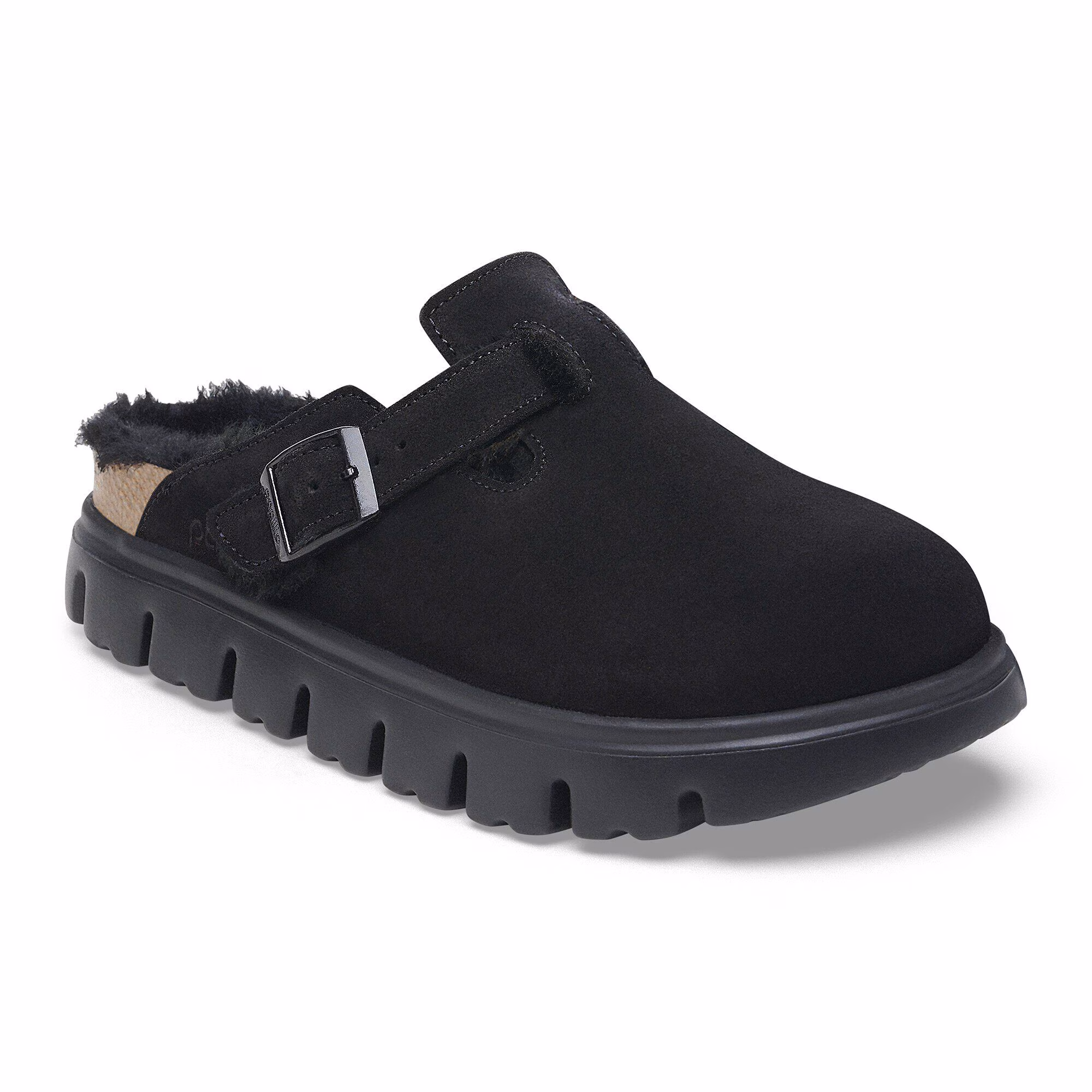 Boston PAP Chunky Shearling Veloursleder/Fell - Schwarz