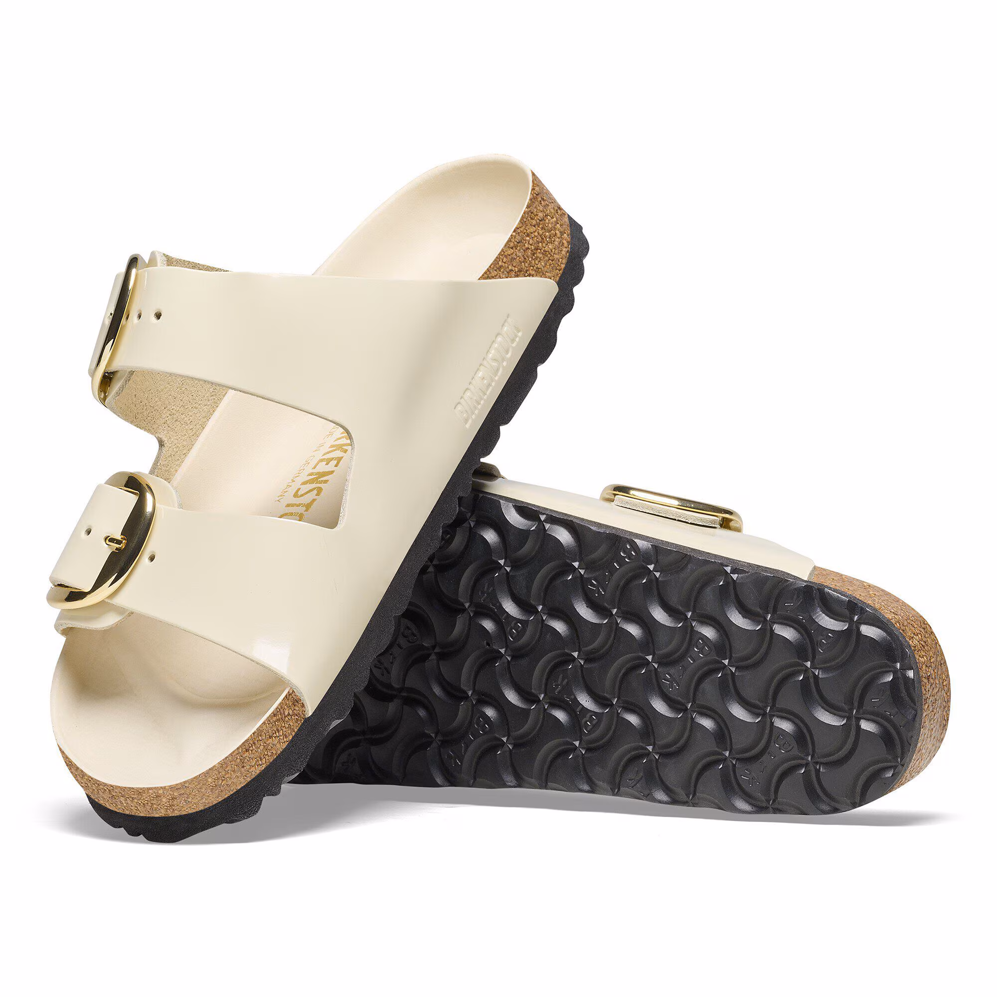 Arizona Big Buckle Naturleder Lack - High-Shine Ecru
