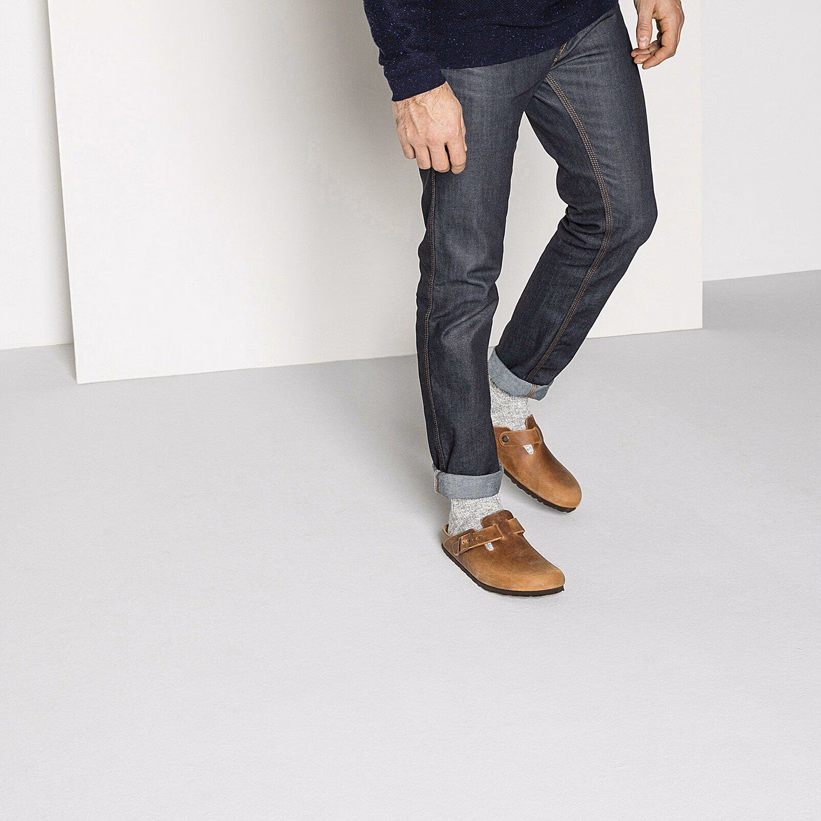 Cotton Slub Herren Baumwolle/Polyamid/Elasthan - Gray/White