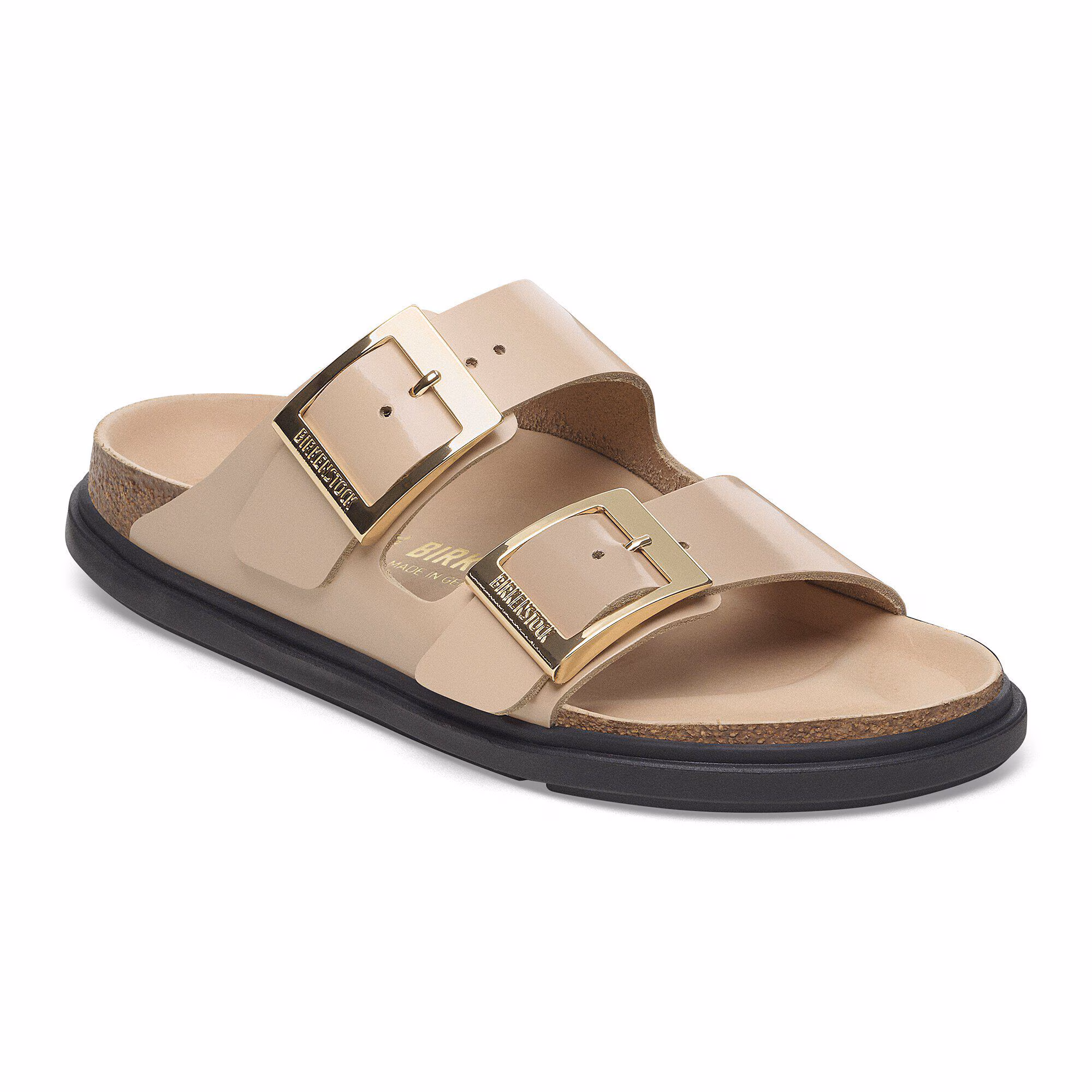 Arizona Droplet Buckle Naturleder Lack - High-Shine New Beige