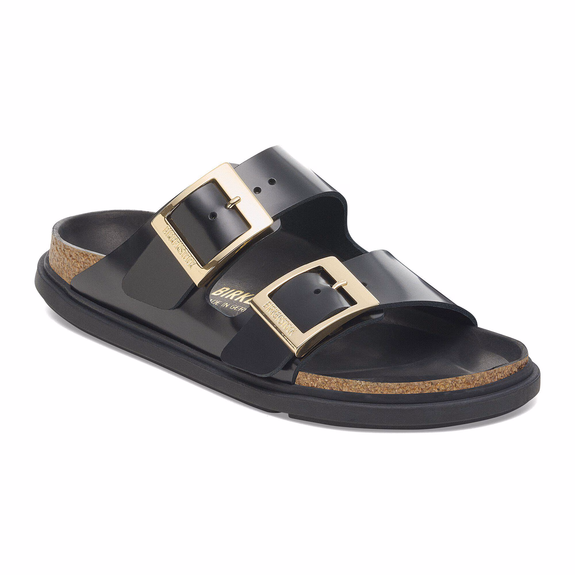 Arizona Droplet Buckle Naturleder Lack - High Shine Black
