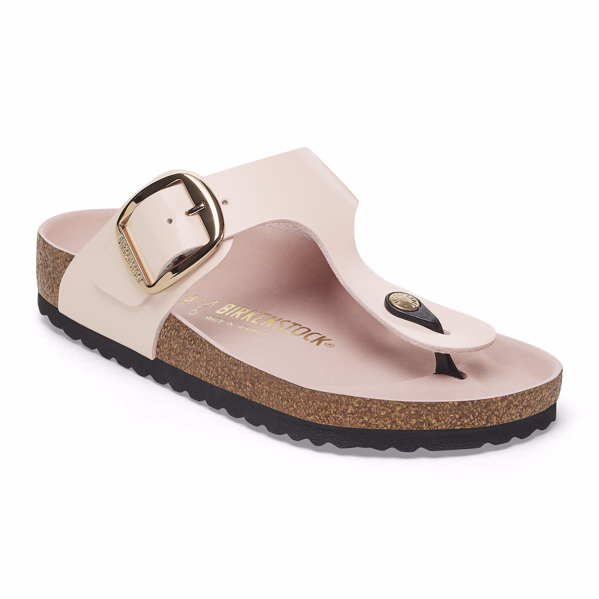 Gizeh Big Buckle Naturleder Lack - High-Shine Light Rose