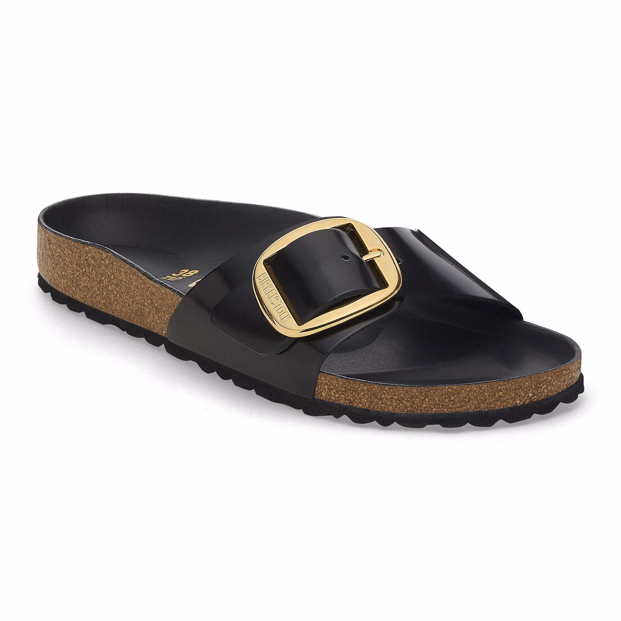 Madrid Big Buckle Naturleder Lack - High Shine Black