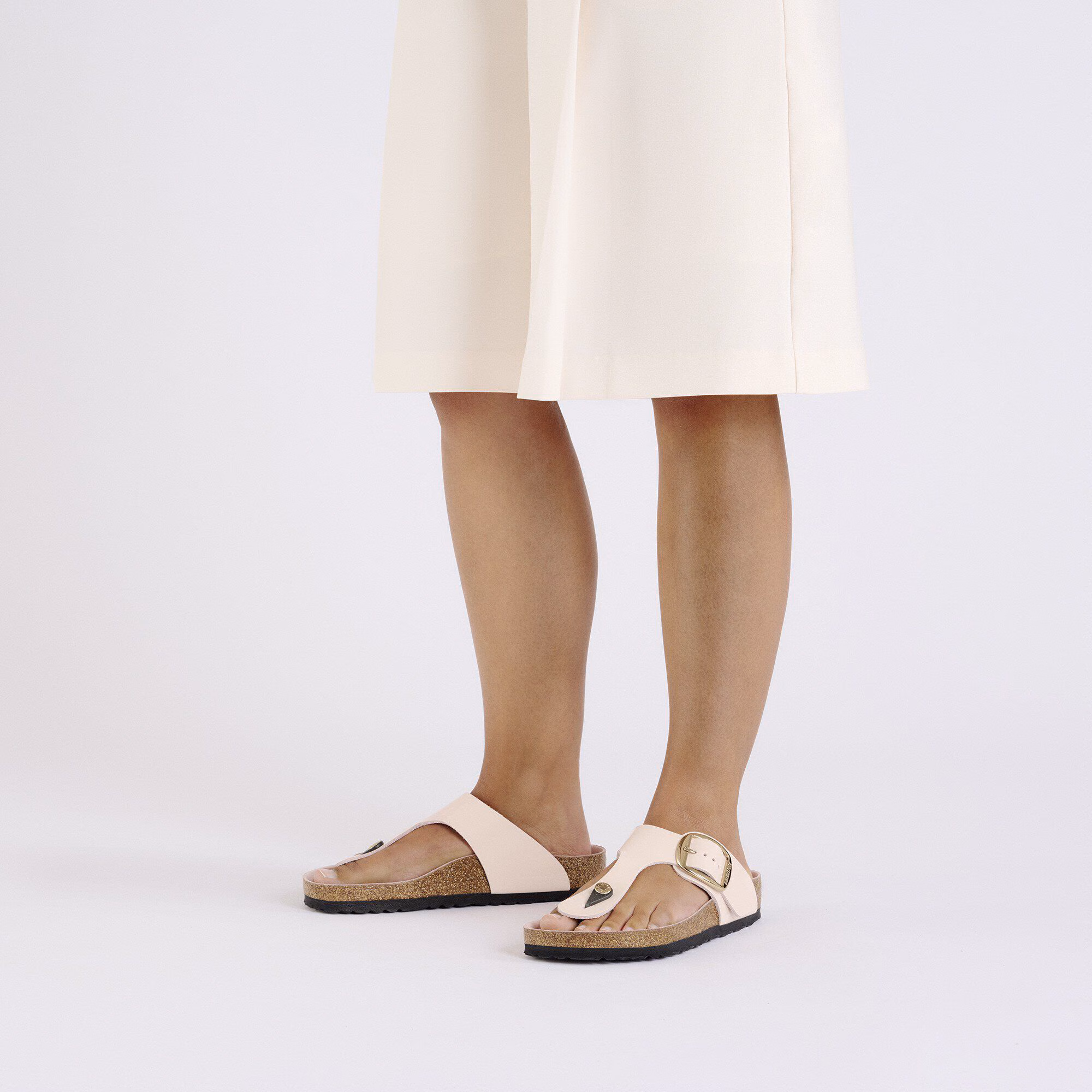 Gizeh Big Buckle Naturleder Lack - High-Shine Light Rose
