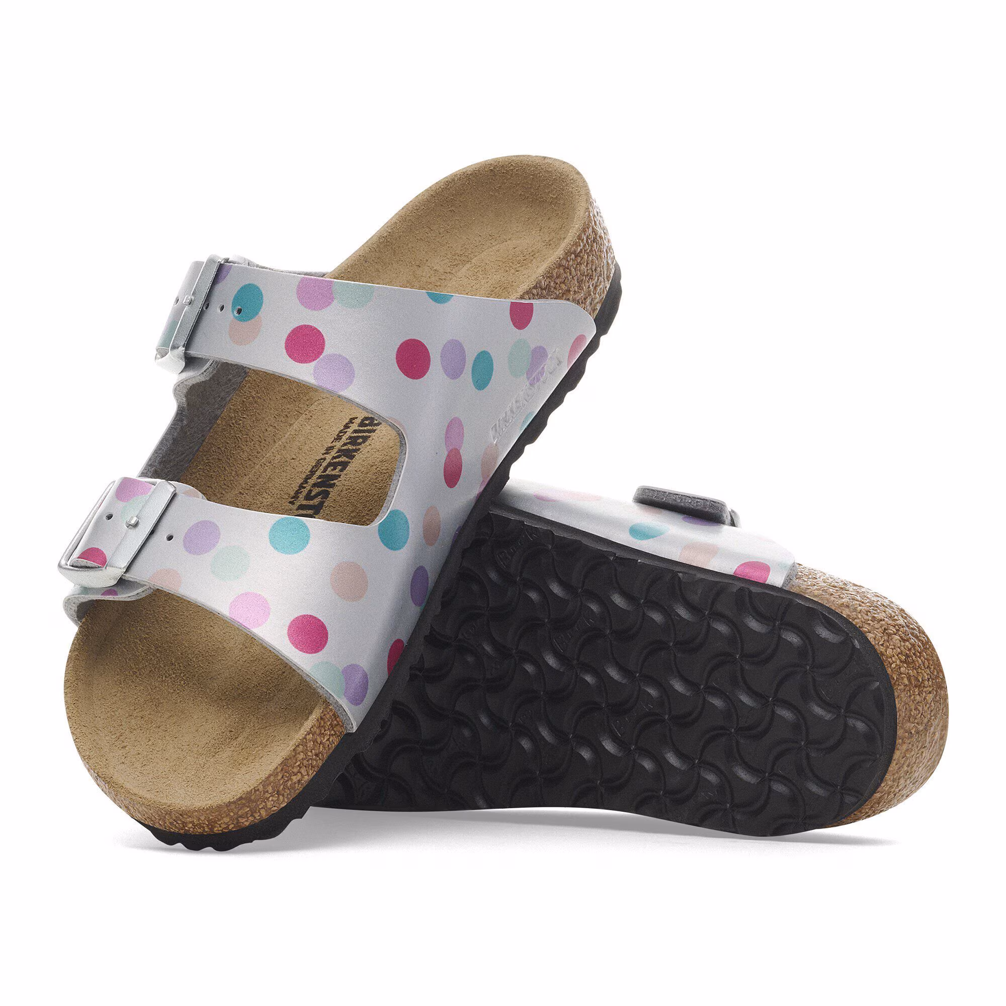 Arizona Kids Birko-Flor - Electric Metallic Dots Silver