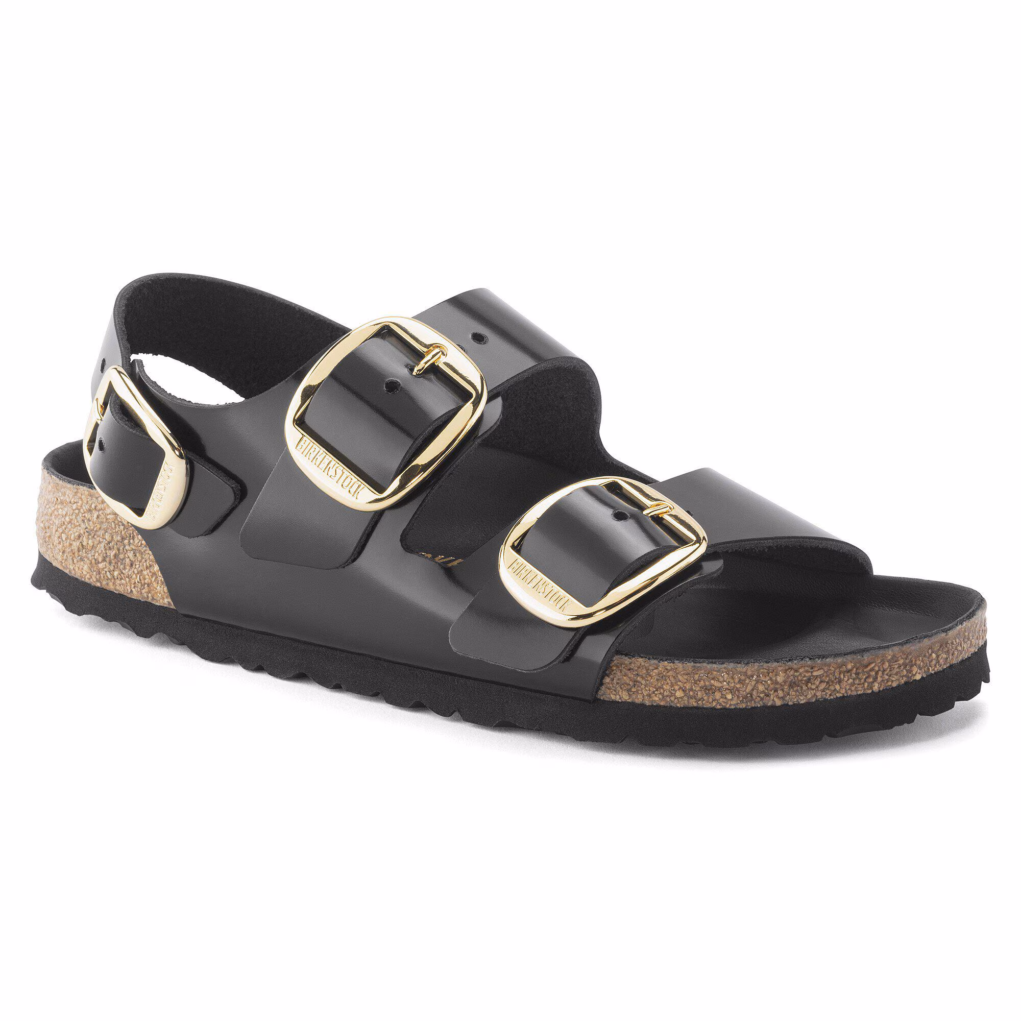 Milano Big Buckle Naturleder Lack - High Shine Black