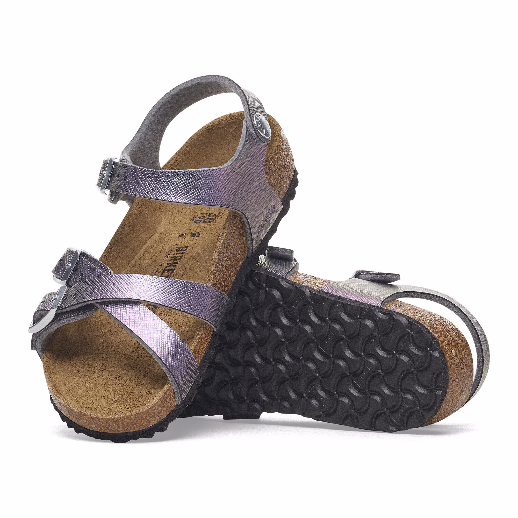 Kumba Kids Birko-Flor Geprägt - Saffiano Iridescent Viola