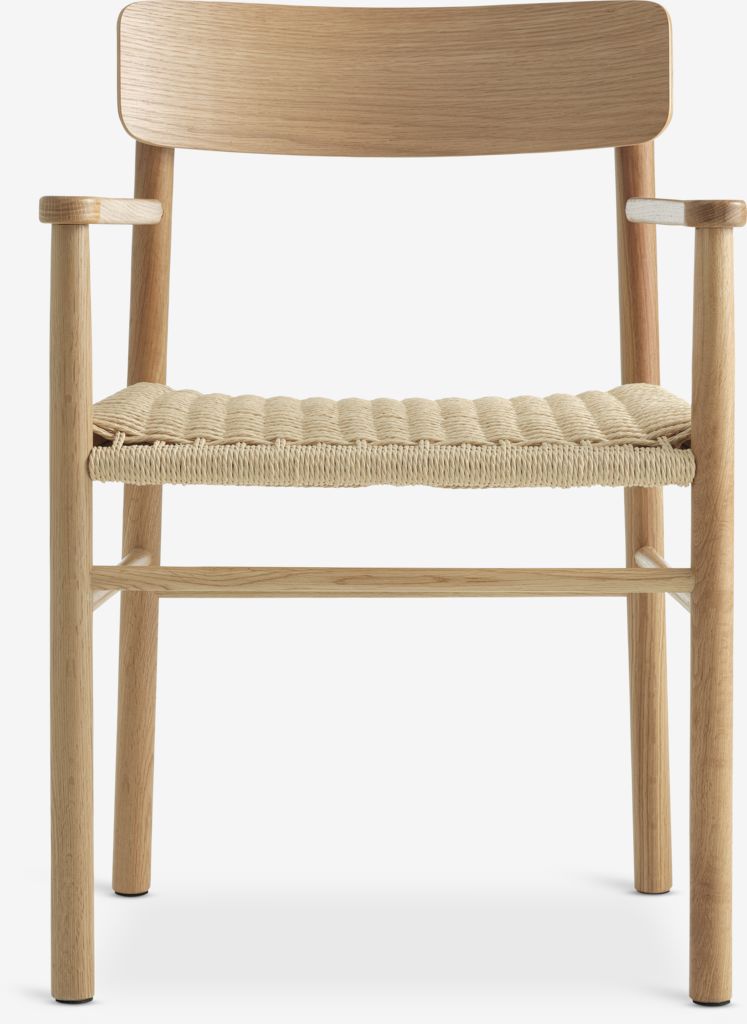 ISLEV/VENSLEV Matstol ISLEV m/armstöd natur ek/natur