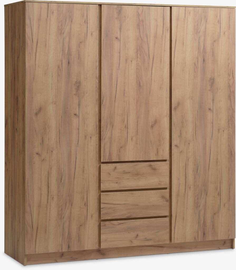 LIMFJORDEN Garderob LIMFJORDEN 180x200 kombi natur vildekfärgad