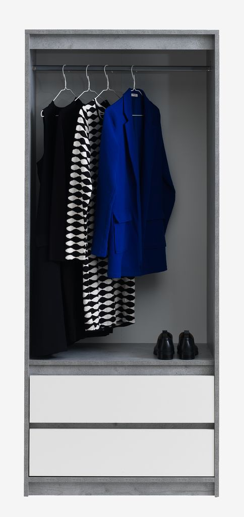 BILLUND Garderob BILLUND 80x193 vit/betong