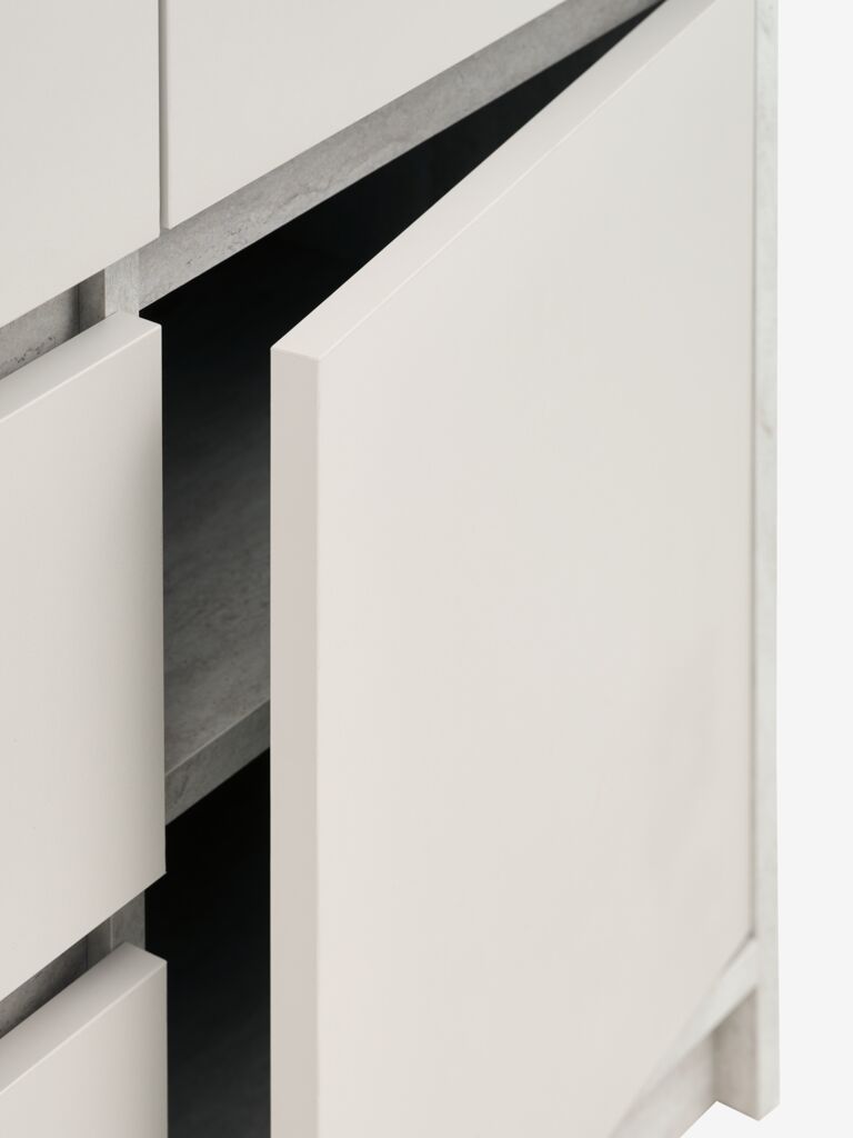 BILLUND Garderob BILLUND 119x193 4 dörrar 2 lådor travertin/beige