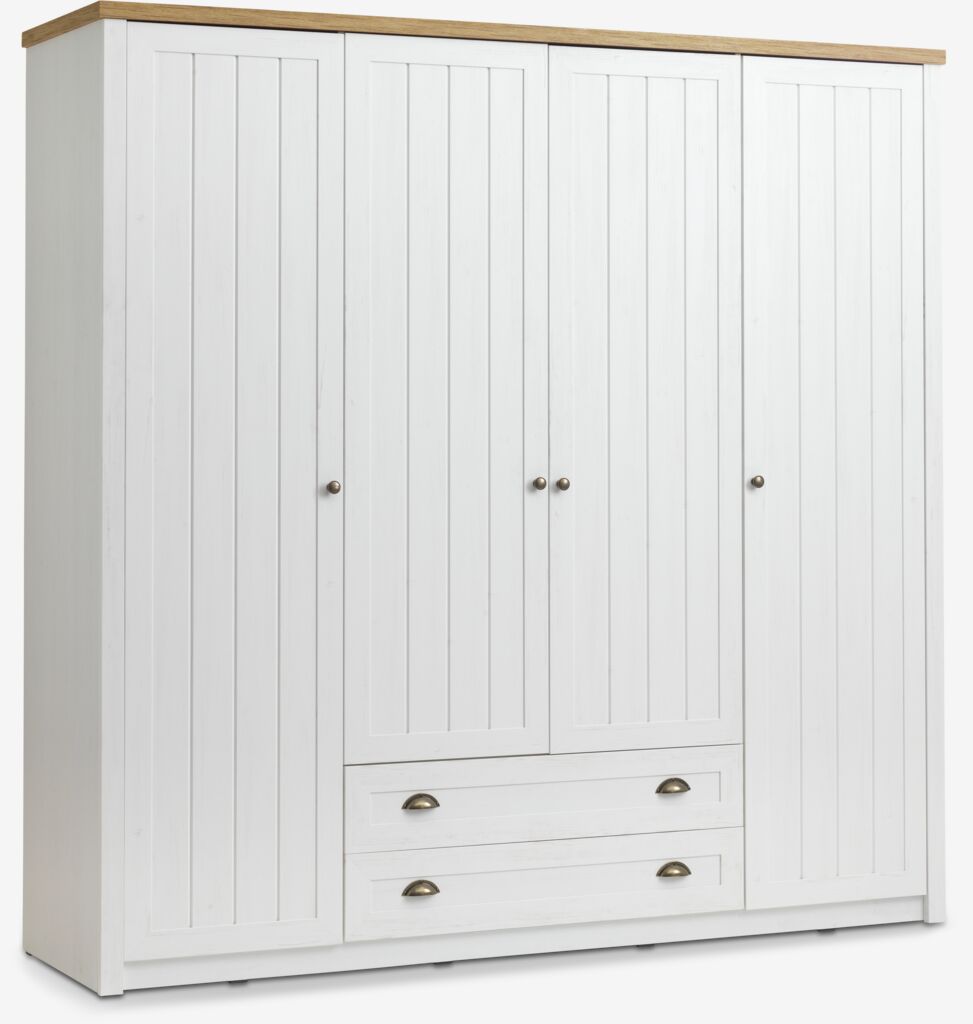 MARKSKEL Garderob MARKSKEL 212x210 vit/natur vildekfärgad