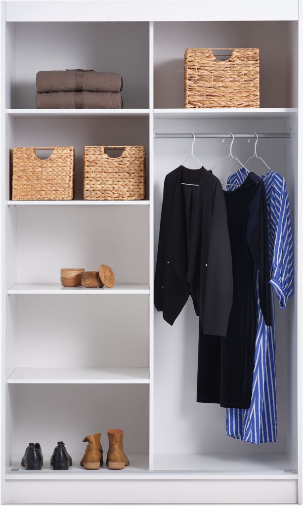 ODDER Garderob ODDER 120x201 2 skjutdörrar m/spegel vit