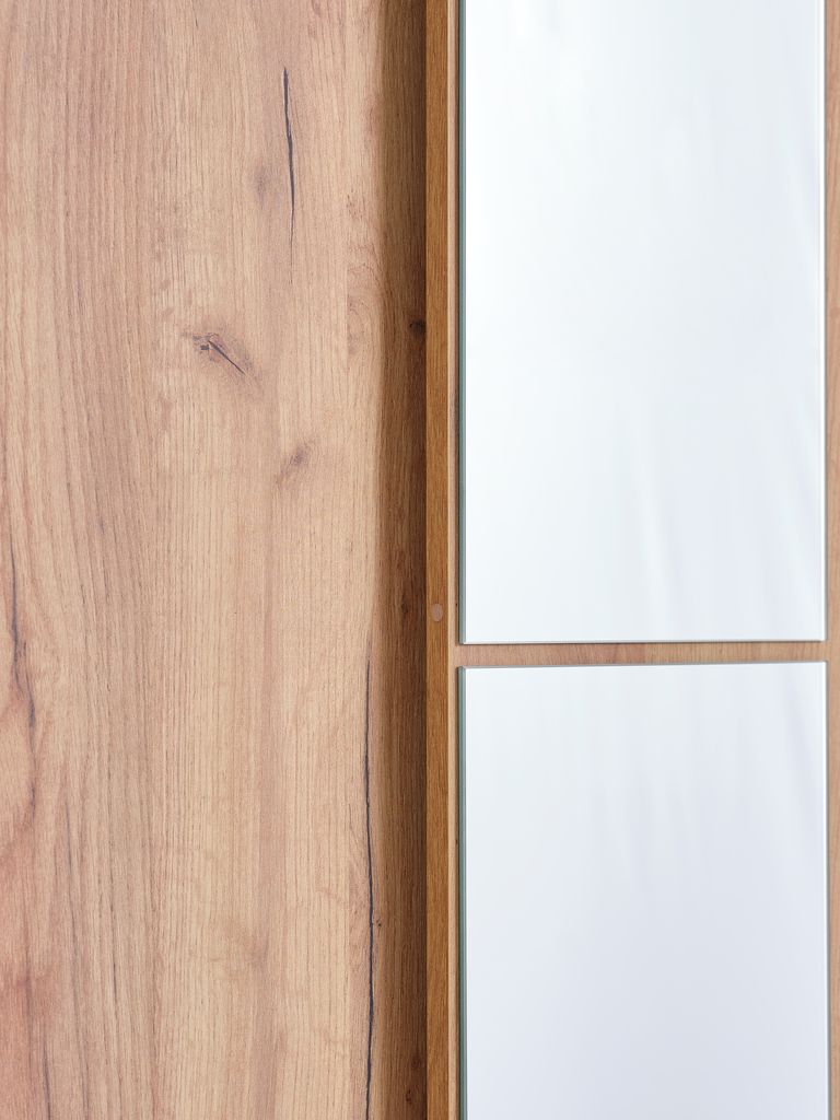 ODDER Garderob ODDER 120x201 2 skjutdörrar m/spegel ekfärgad