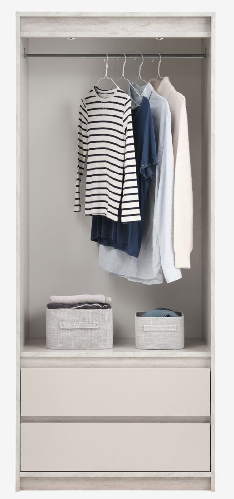 BILLUND Garderob BILLUND 80x193 2 dörrar 2 lådor travertin/beige