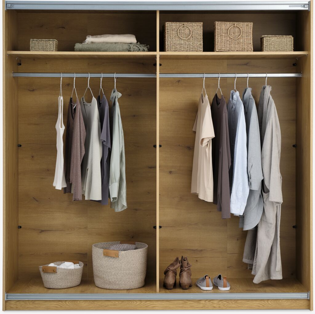 RABERG Garderob RABERG 200x200 m/spegel varm ekfärgad