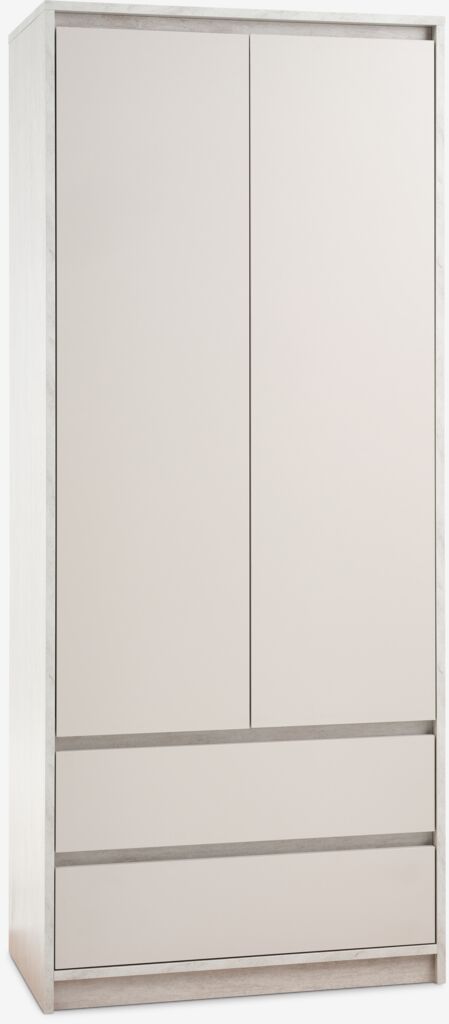 BILLUND Garderob BILLUND 80x193 2 dörrar 2 lådor travertin/beige