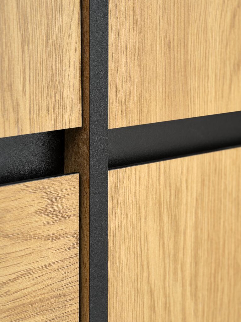 ODENSE Garderob ODENSE 179x210 5 dörrar 3 lådor varm ekfärgad