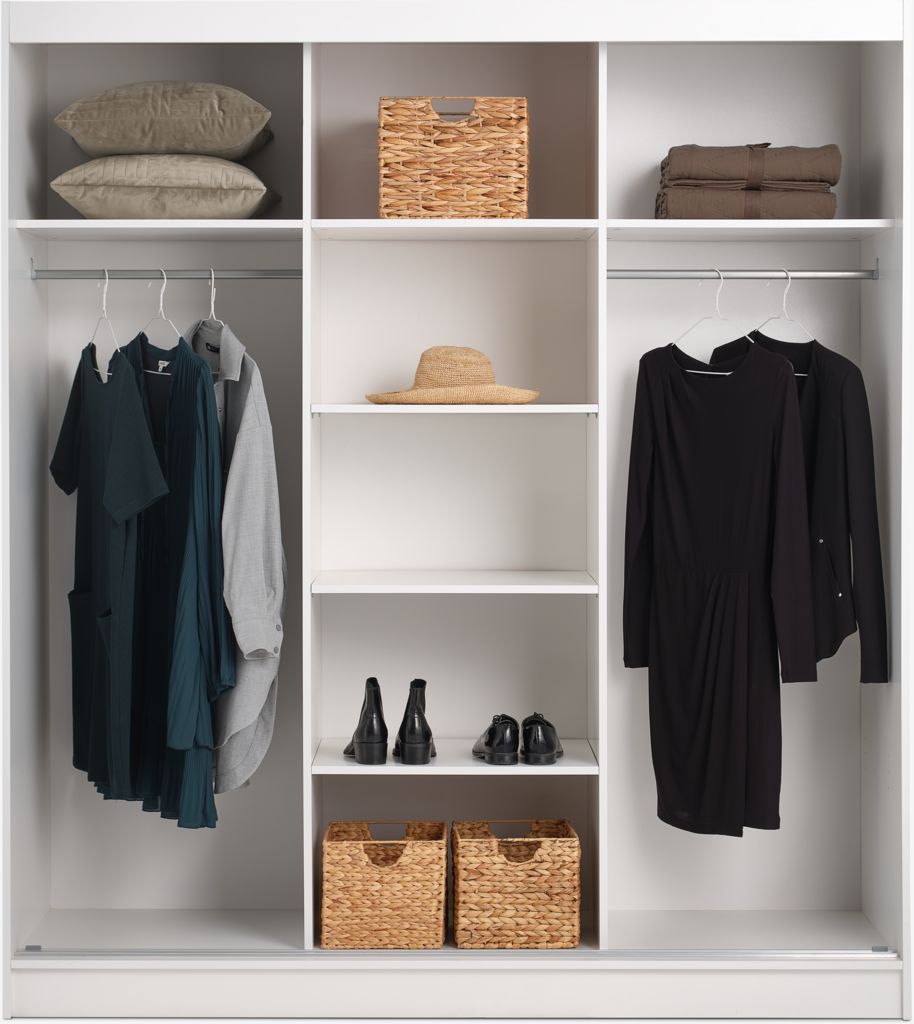 ODDER Garderob ODDER 179x201 3 skjutdörrar m/spegel vit