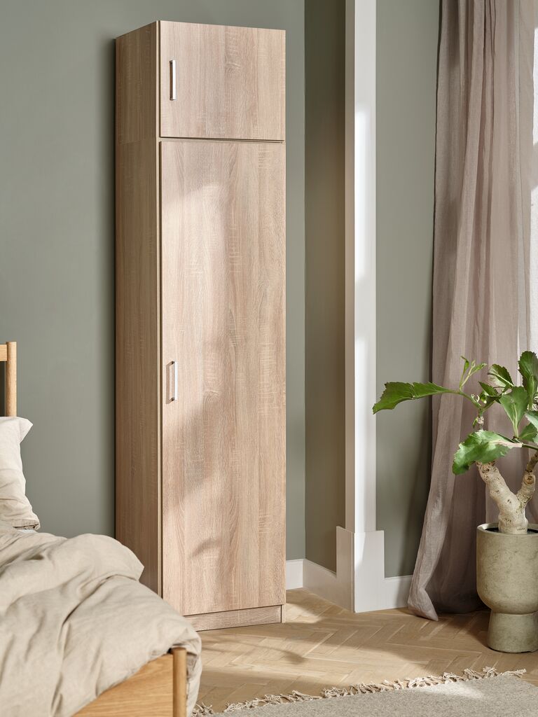 FANDRUP Garderob FANDRUP 50x176 1 dörr ljus ekfärgad