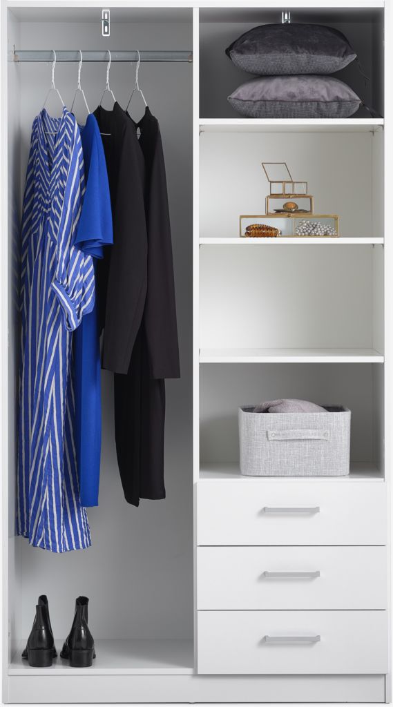 FANDRUP Garderob FANDRUP 97x1 FANDRUP 97x176 2 dörrar 3 lådor vit