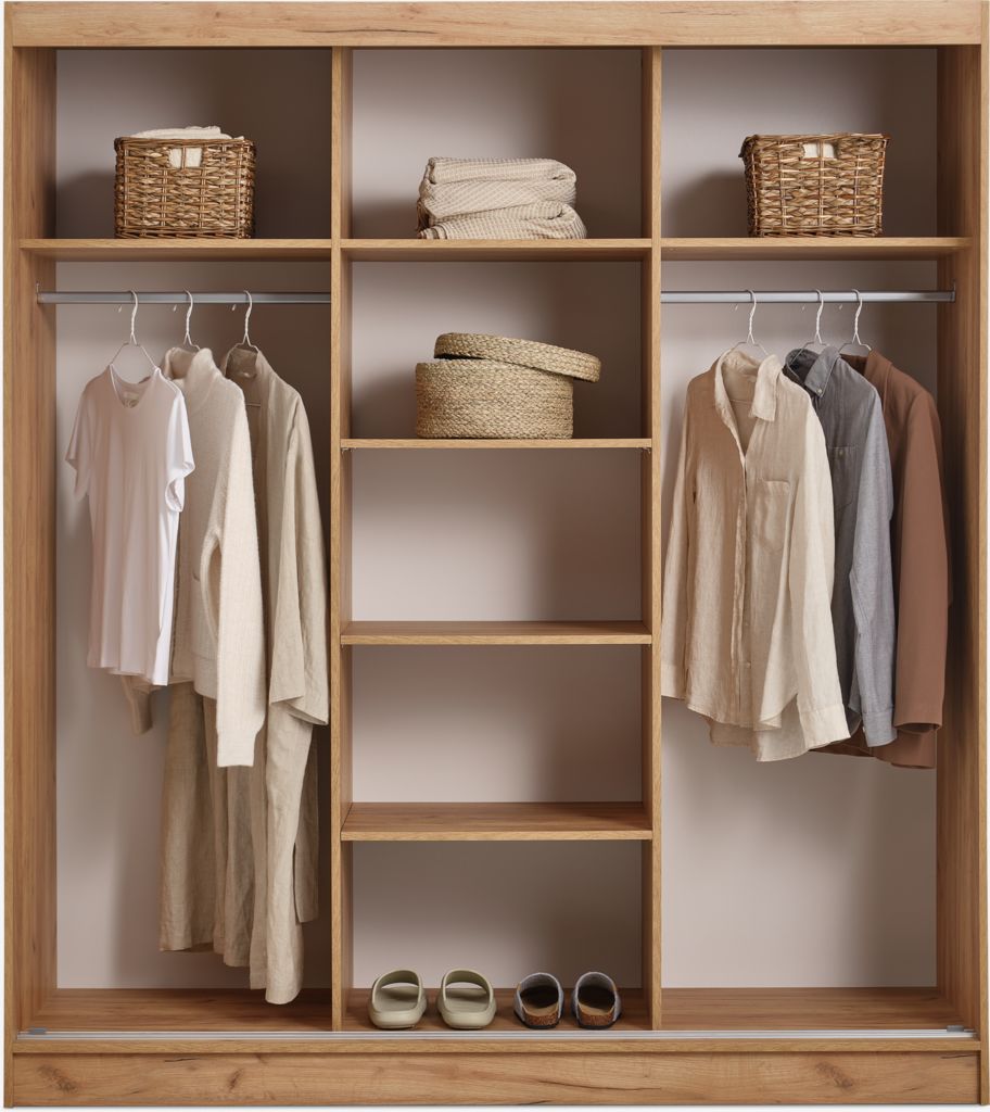 ODDER Garderob ODDER 179x201 3 skjutdörrar m/spegel ekfärgad