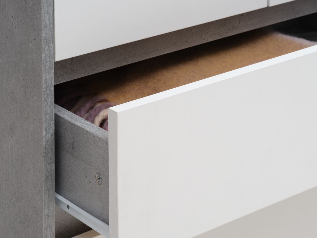 BILLUND Garderob BILLUND 119x193 vit/betong