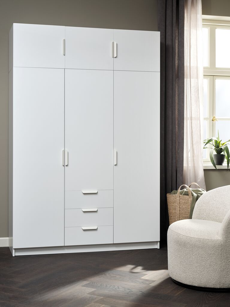 JENSLEV Överskåp JENSLEV 144x40 3 dörrar vit