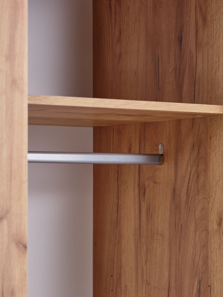 ODDER Garderob ODDER 120x201 2 skjutdörrar m/spegel ekfärgad