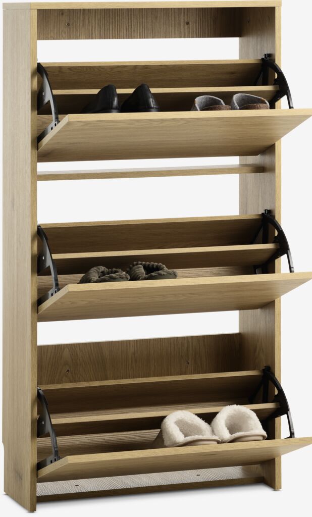 BAKHUSE Skoskåp BAKHUSE 3 fack varm ekfärgat