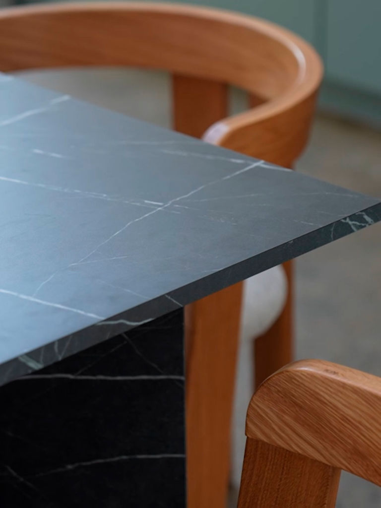 KRONDAL Matbord KRONDAL 90x180 marmorlook svart