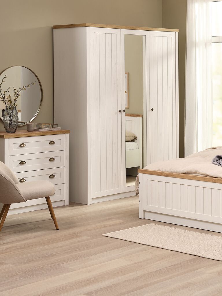 MARKSKEL Garderob MARKSKEL 162x210 vit/natur vildekfärgad