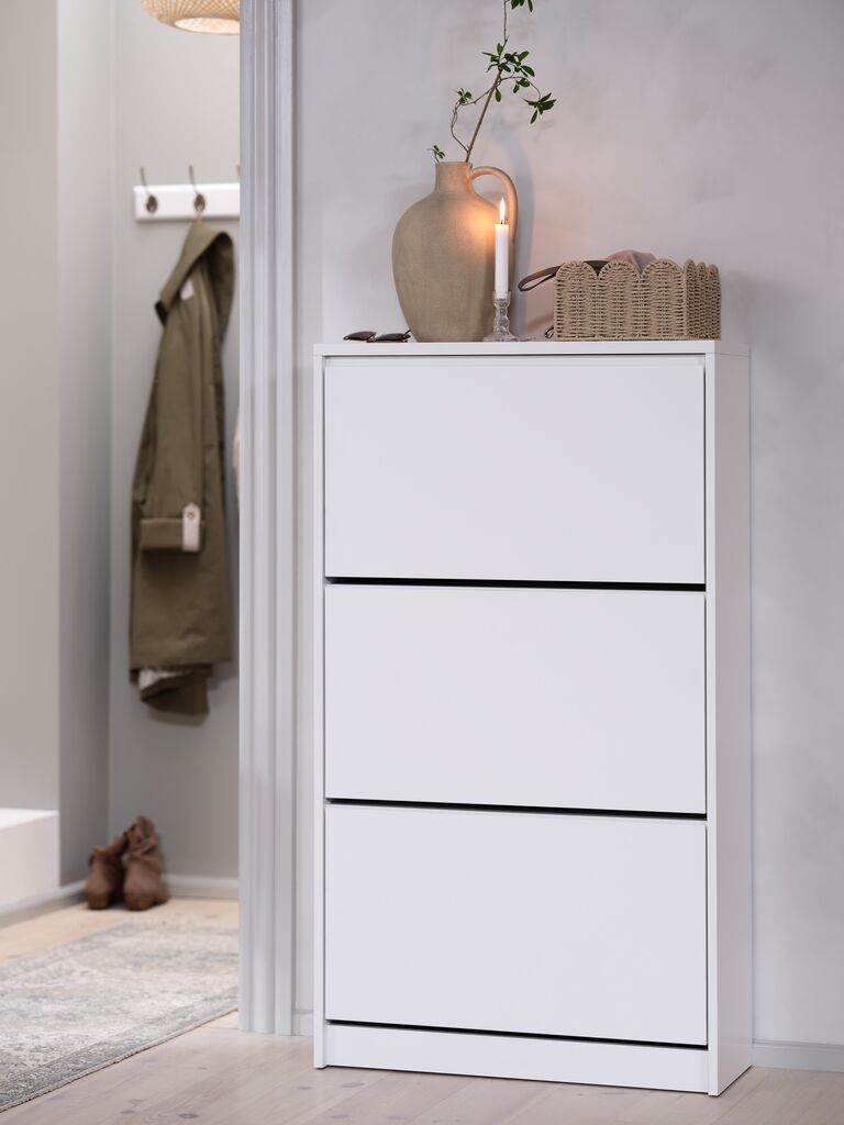 LIMFJORDEN Skoskåp LIMFJORDEN 3 fack vit