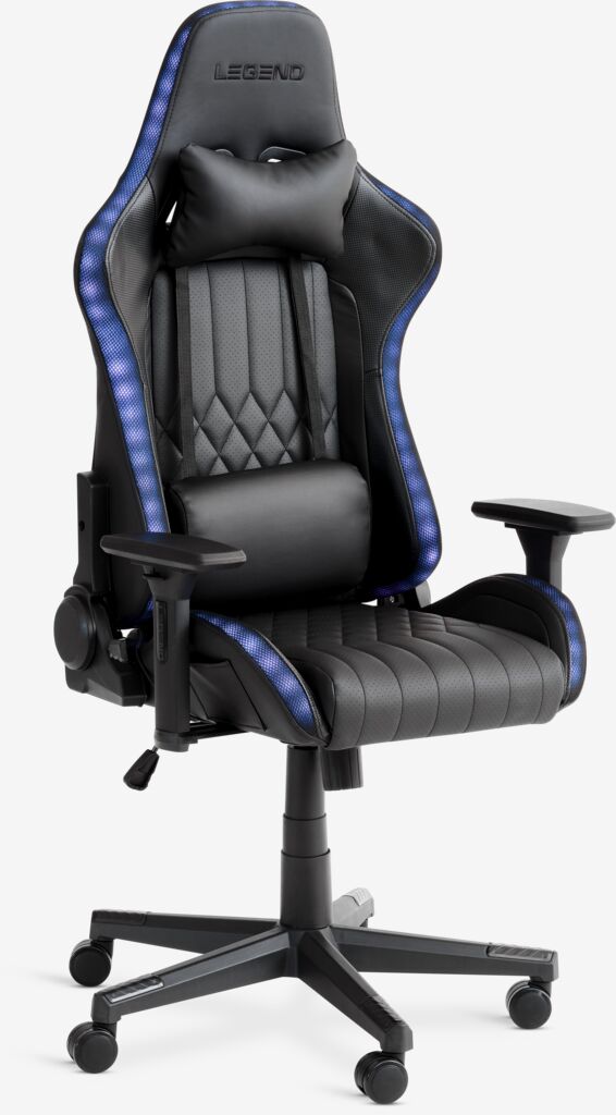 RANUM Gamingstol RANUM med LED svart konstläder/svart