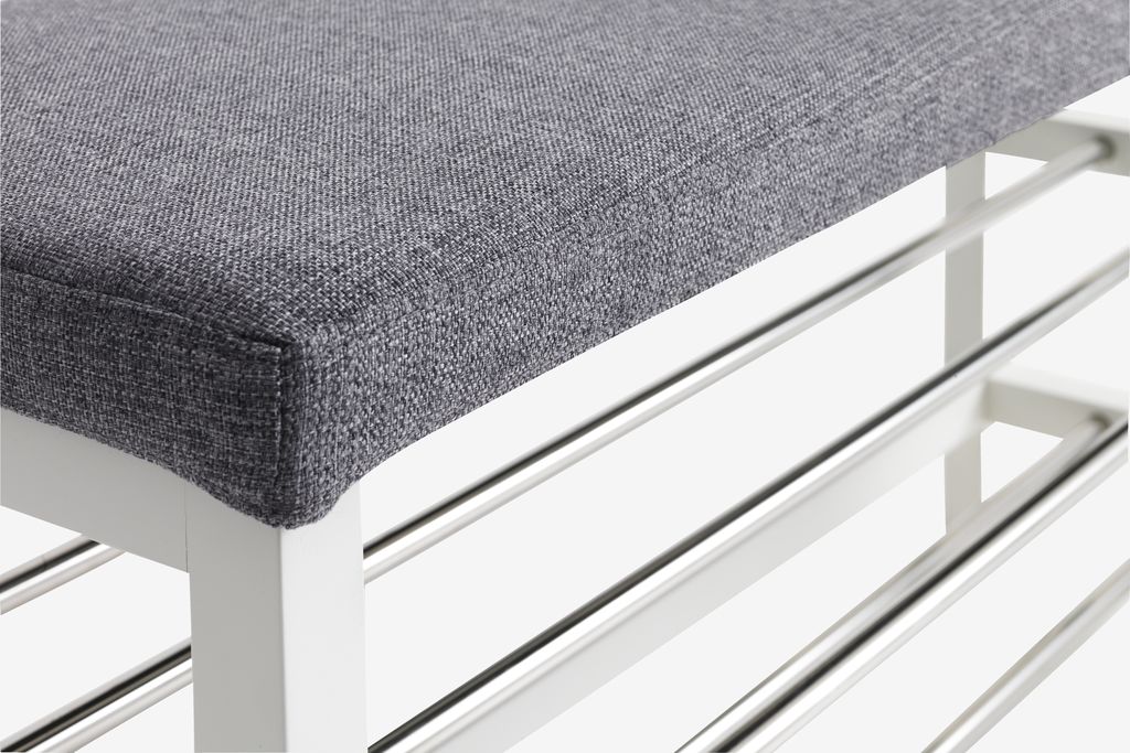 EGESKOV Bänk EGESKOV m/skohyllor stål/vit