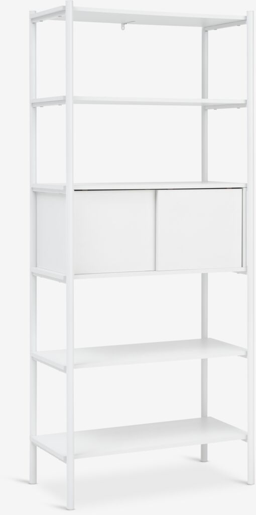 LINDVED Hyllenhet LINDVED 6 hyllor 2 dörrar vit