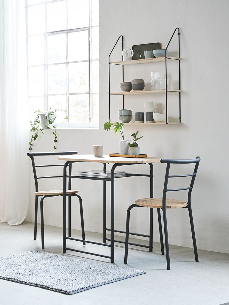 GADSTRUP GADSTRUP L92 bord + 2 GADSTRUP stol svart/natur vildek