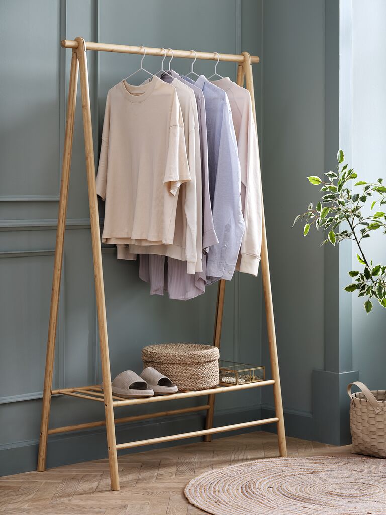 VANDSTED Klädstång VANDSTED 1 hylla bambu