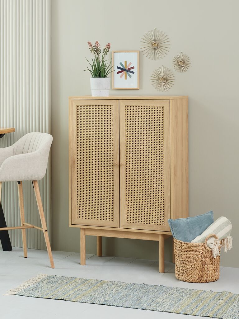 HALMSTAD Skåp HALMSTAD 2 dörrar varm ekfärgat